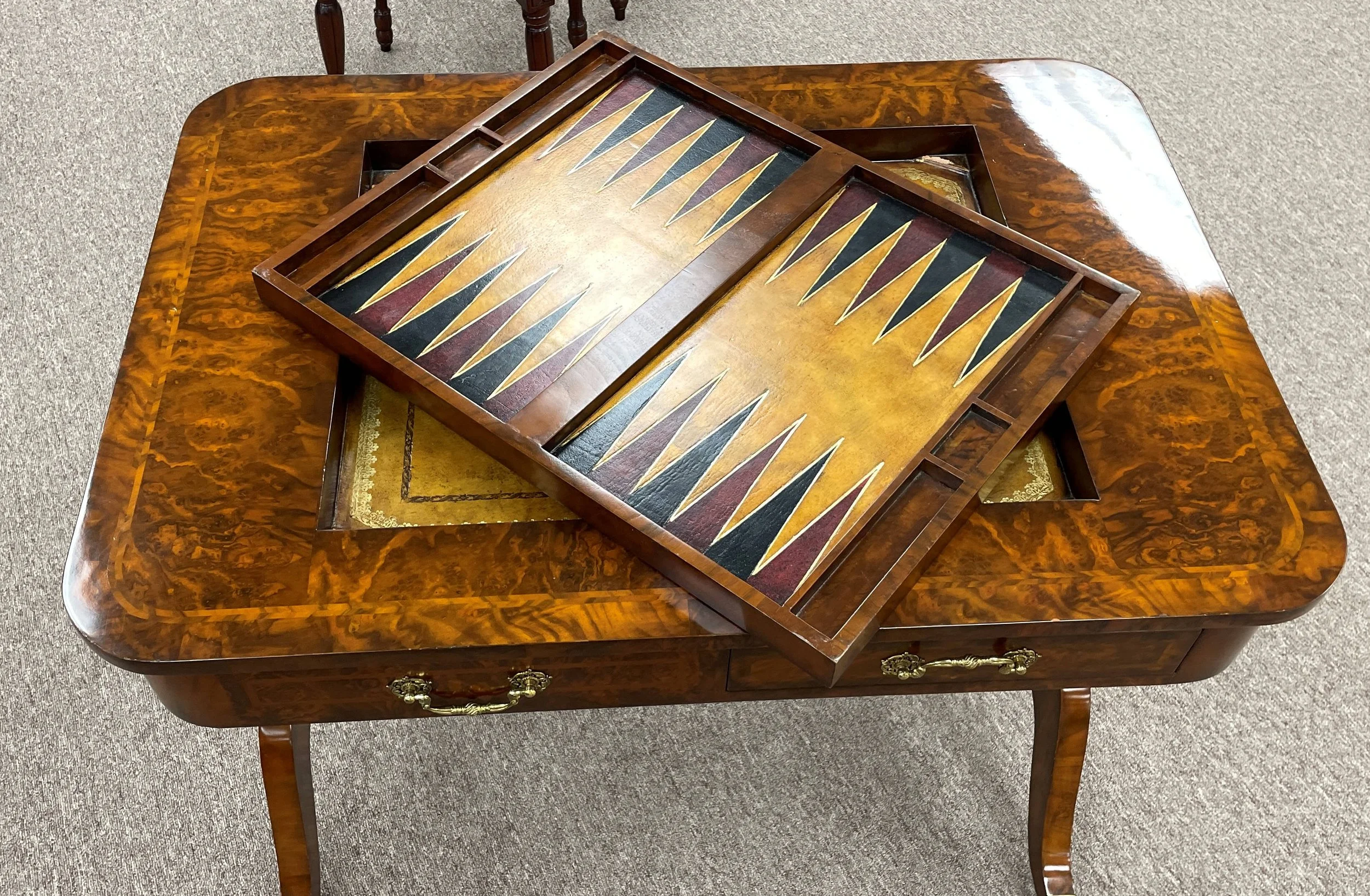 Encore Furniture Gallery-Maitland Smith Mahogany Game Table with 2